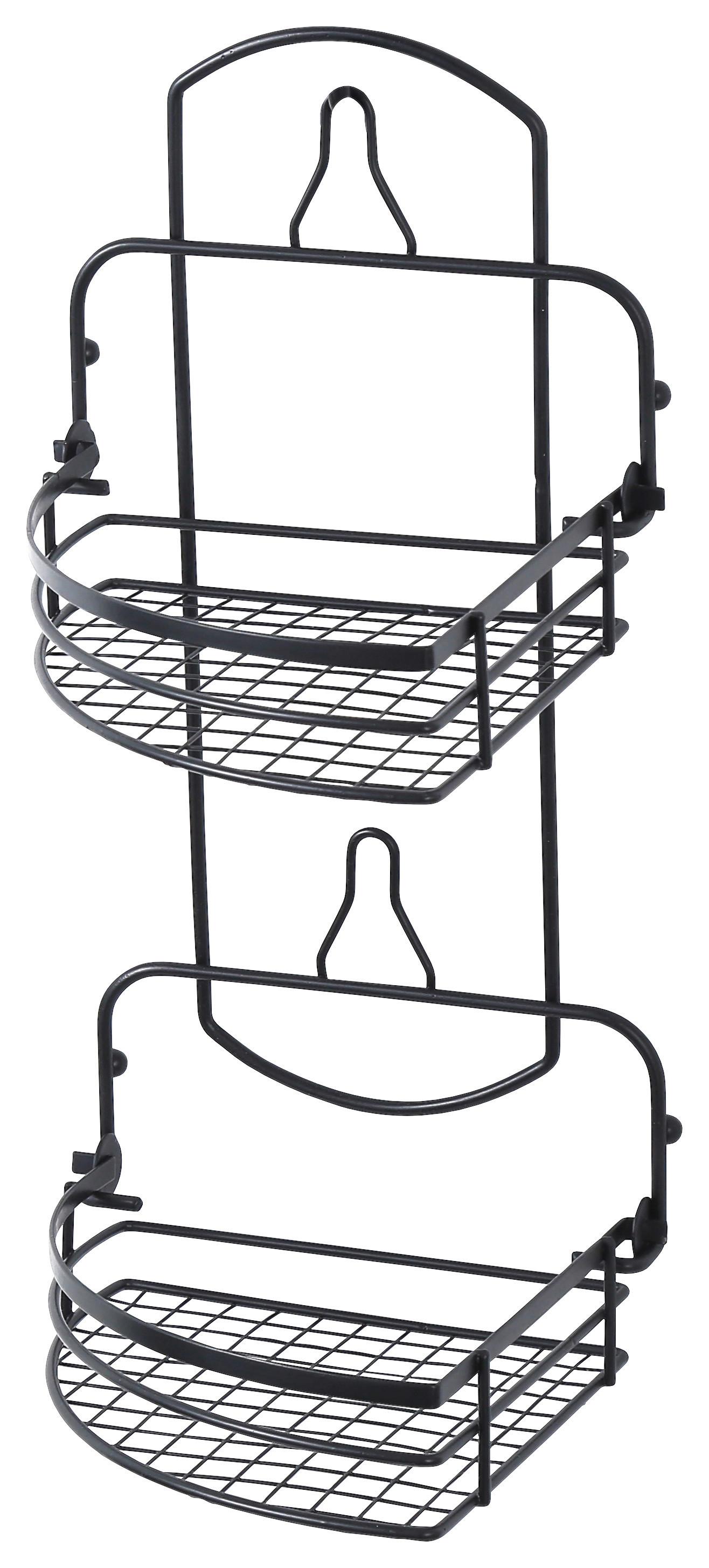 Duschregal Napoli 2 B992493-4 - Schwarz, KONVENTIONELL, Metall (15/27/15cm) - Ondega