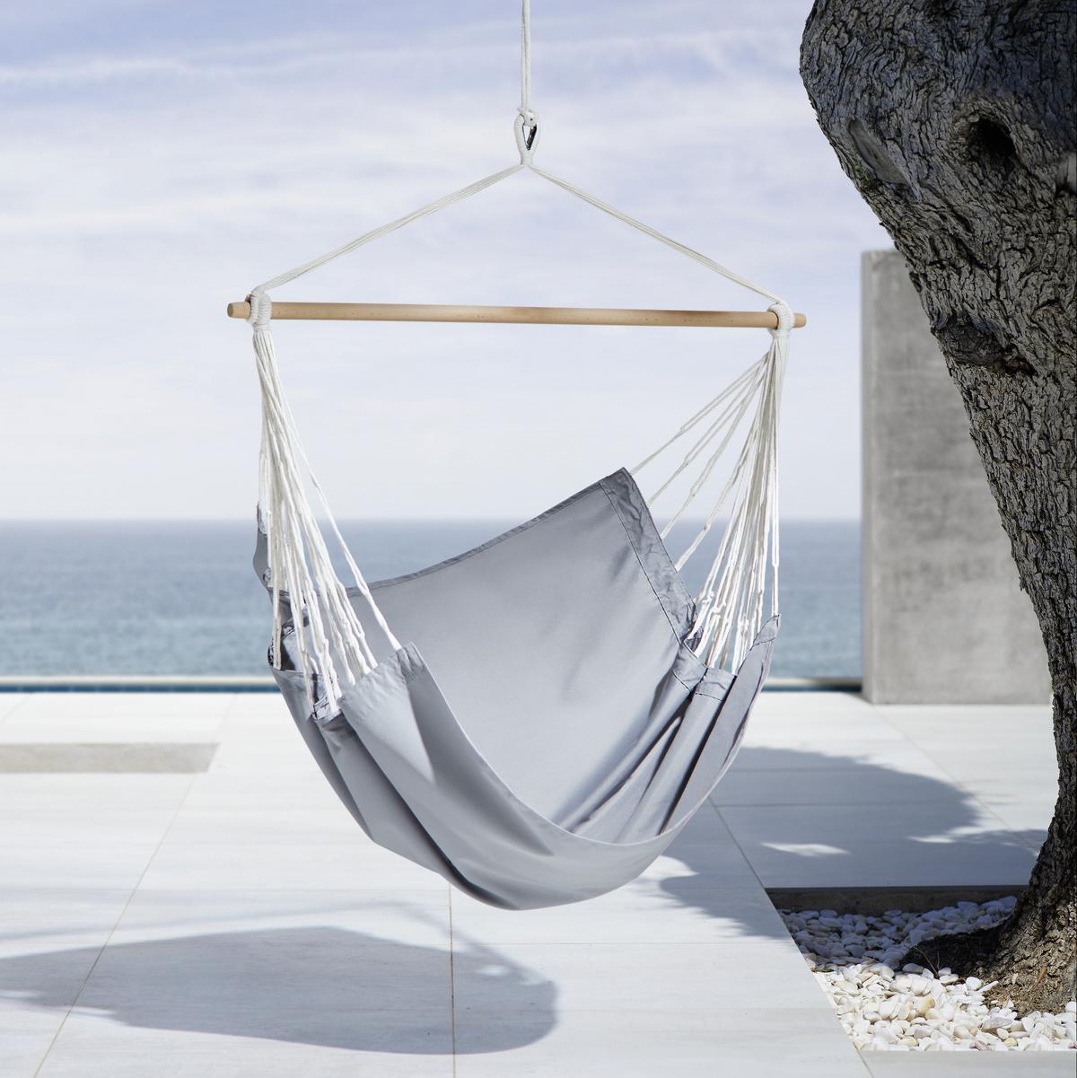 Hängesessel Chillax Grau Für Deckenmontage Bis 100 Kg - Grau, KONVENTIONELL, Textil (120/130cm) - Ondega