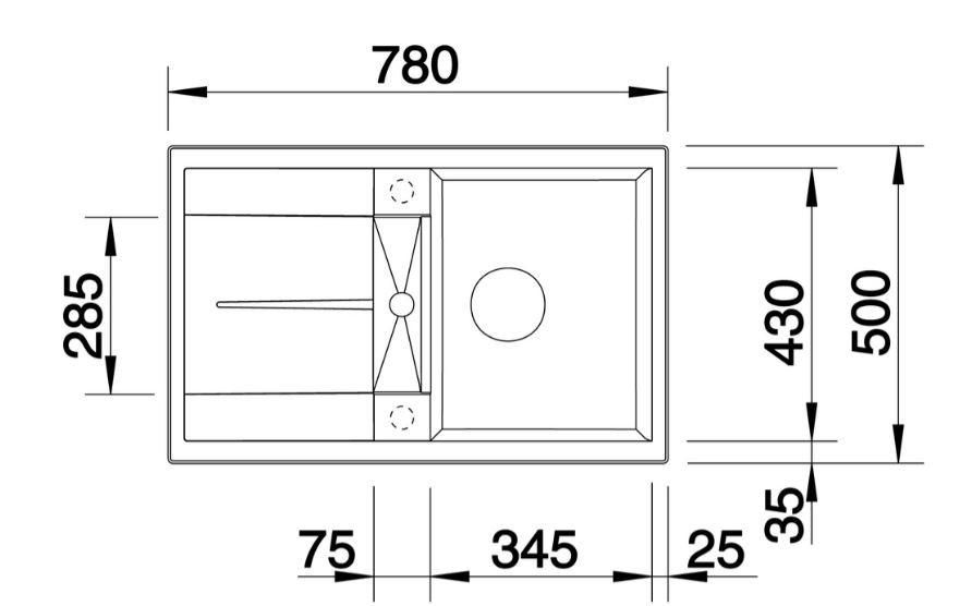 Granitový drez BLANCO METRA 45 S - kameň (78/50/19cm) - Blanco