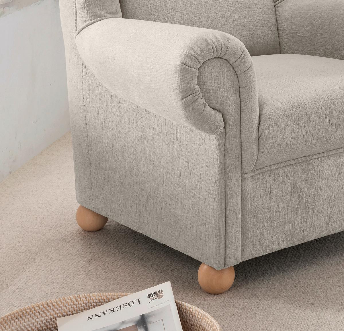 Ohrensessel Torello Weiß B: 92cm - Wildeiche/Weiß, KONVENTIONELL, Textil (92/102/89cm) - Livetastic