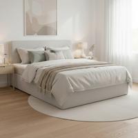 Boxspringová postel MARCO 160x200, světle šedá - černá/světle šedá, Moderní, dřevo/textil (160/200cm) - Bessagi