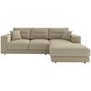Ecksofa Verona Champagner S: 272x195 Cm - Champagner/Edelstahlfarben, Design, Textil (272/195cm) - Livetastic