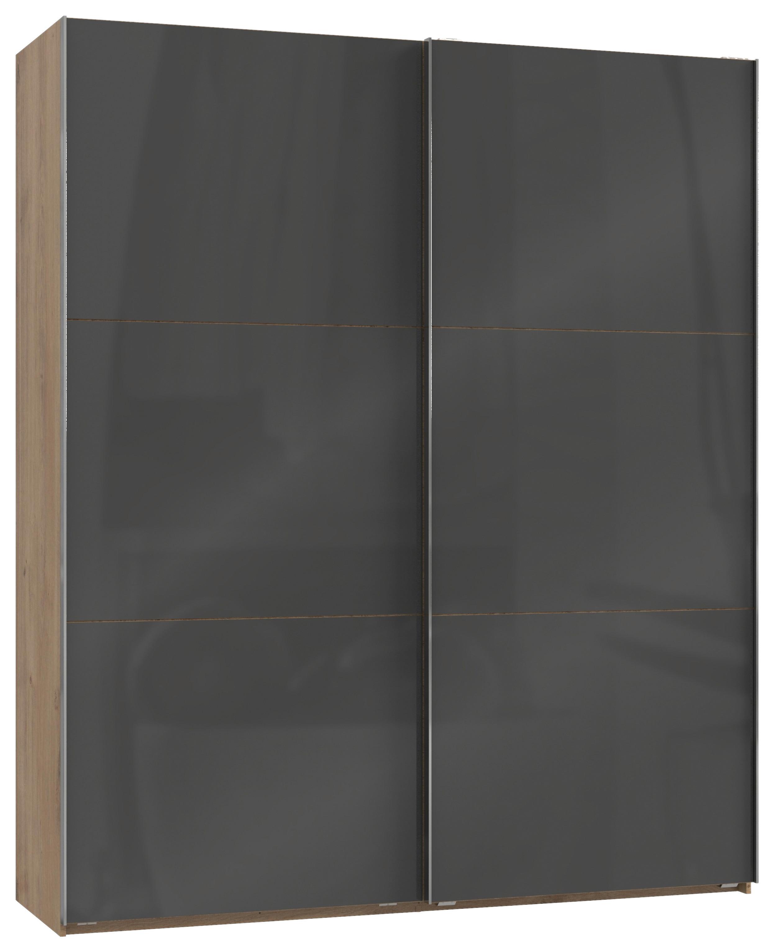 Schwebetürenschrank B: 200 Cm Level 36c Grau/eiche Dekor - Eichefarben/Grau, MODERN, Holzwerkstoff (200/236/65cm) - MID.YOU