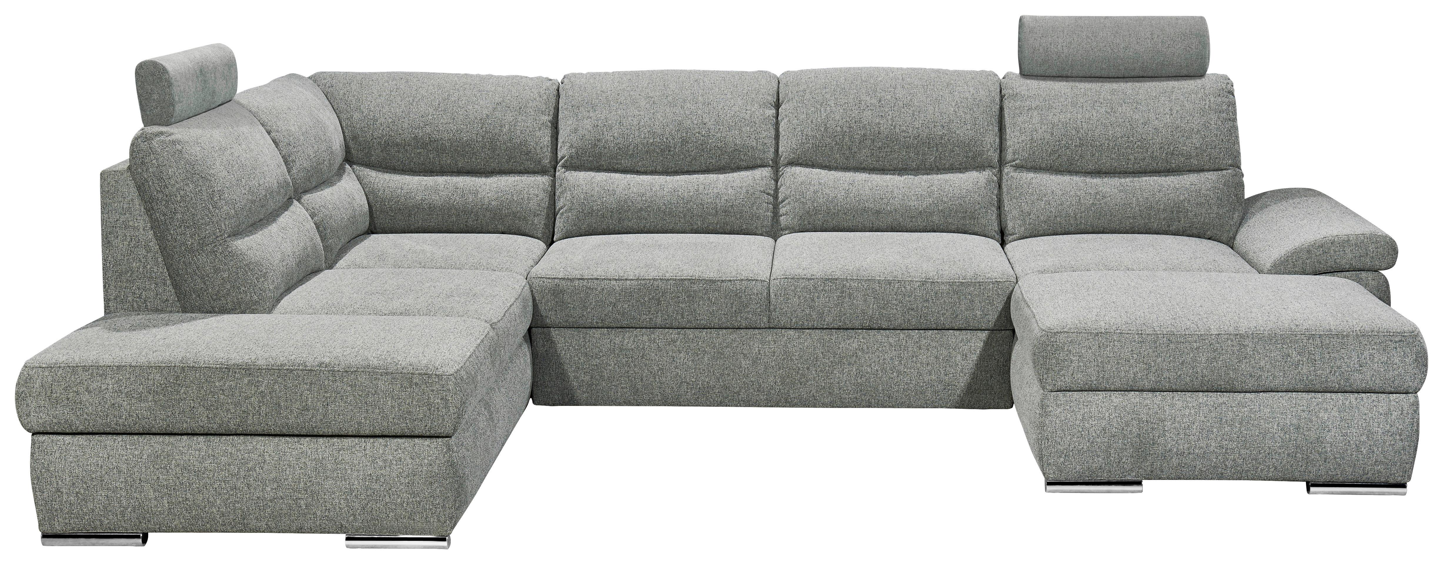 Rozkládací Sedačka Alma Šedá - šedá/barvy stříbra, Basics, kompozitní dřevo/textil (218/325/166cm) - MID.YOU