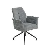 Armlehnstuhl Viktoria S - Hellgrau/Schwarz, MODERN, Textil/Metall (71/93/68cm) - MID.YOU