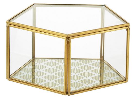Dekobox Adriana Klar/goldfarben - zlatá/číre, kov/sklo (15,5cm) - Modern Living Dekobox Adriana Klar/goldfarben - zlatá/číre, kov/sklo (15,5cm) - Modern Living