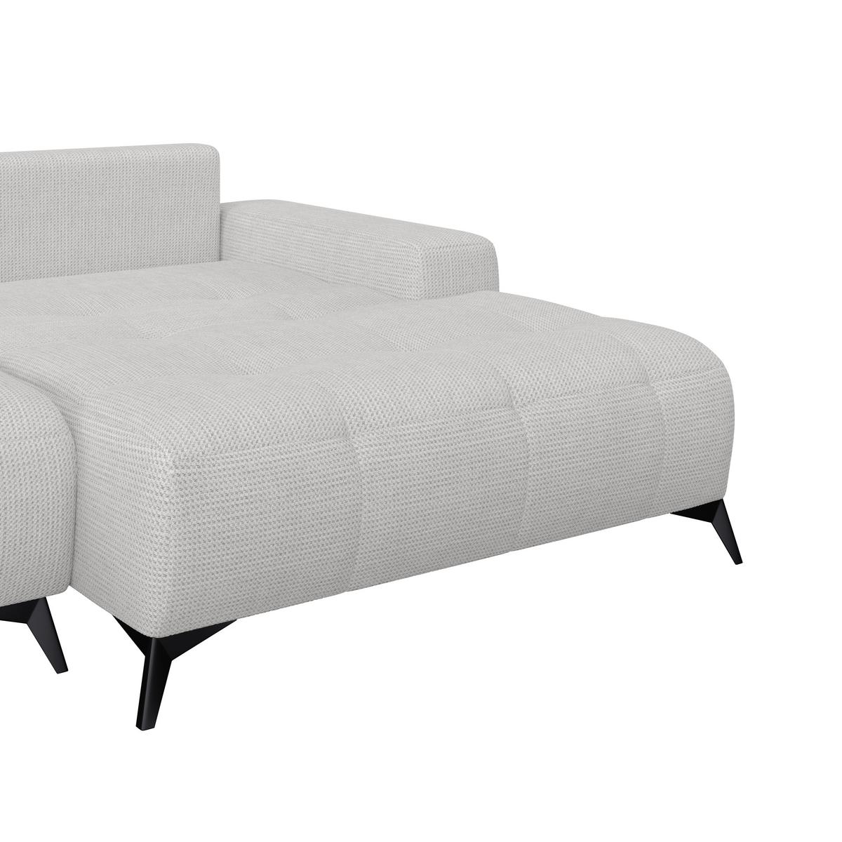 Ecksofa Mauro Beige, mit Schlaffunktion - Creme/Schwarz, Trend, Textil (290/175cm) - Luca Bessoni