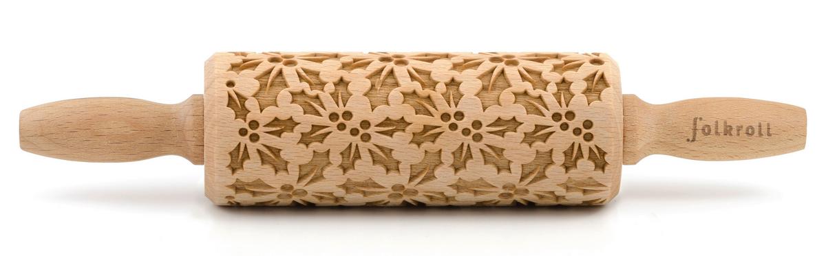 Motiv-teigrolle, Holz Teigrolle 3d Motivbuchenholz - Naturfarben, Basics, Holz (23/4,5/4,5cm) - Folkroll