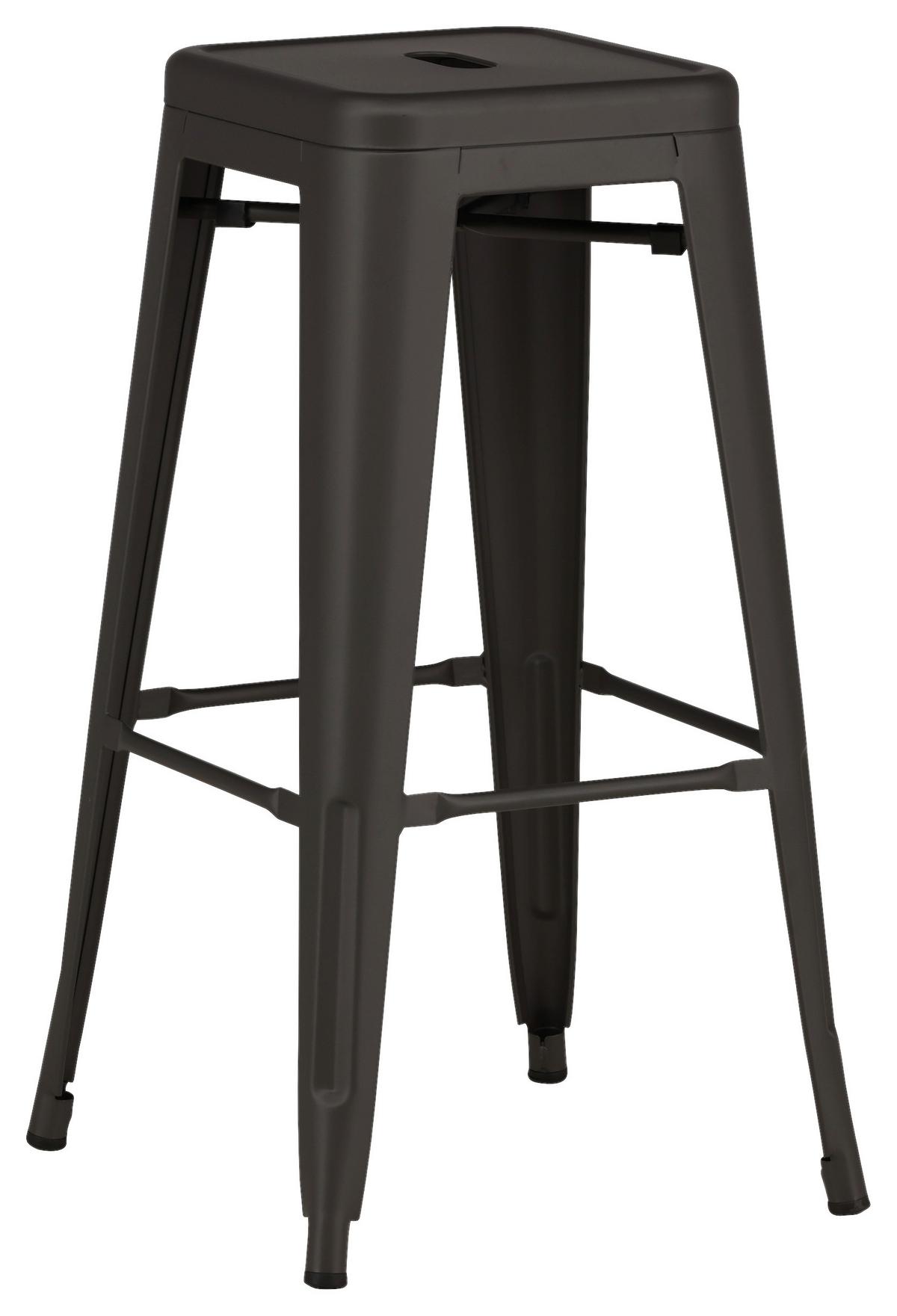 Barhocker-Set Tempe - Dunkelgrau, Design, Metall (43/76/43cm) - Livetastic