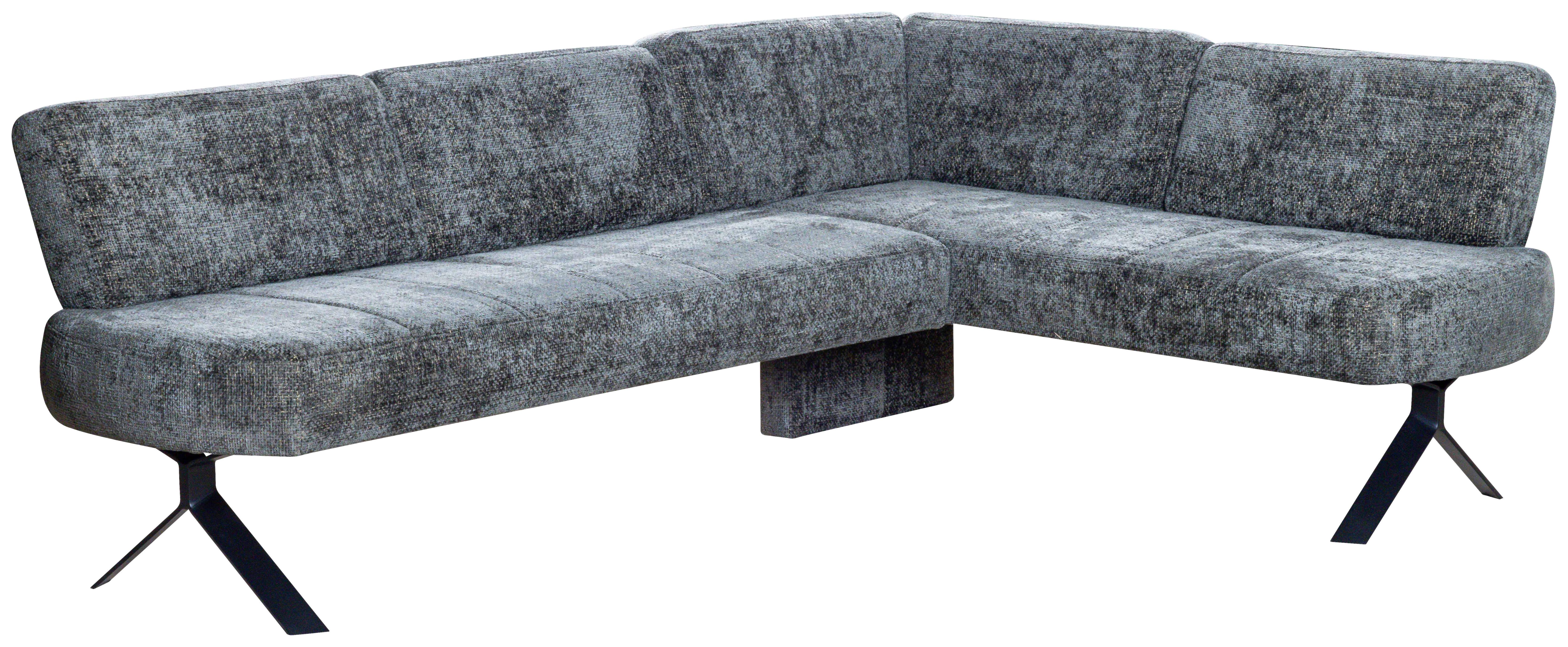 Eckbank Grün mit Metallbeinen Ulmo 248x176 cm - Schwarz/Grün, MODERN, Textil/Metall (248/176cm)