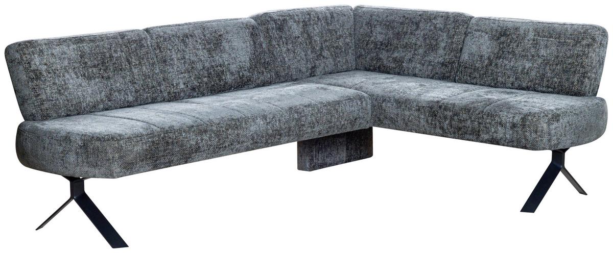 Eckbank Grün mit Metallbeinen Ulmo 248x176 cm - Schwarz/Grün, MODERN, Textil/Metall (248/176cm)