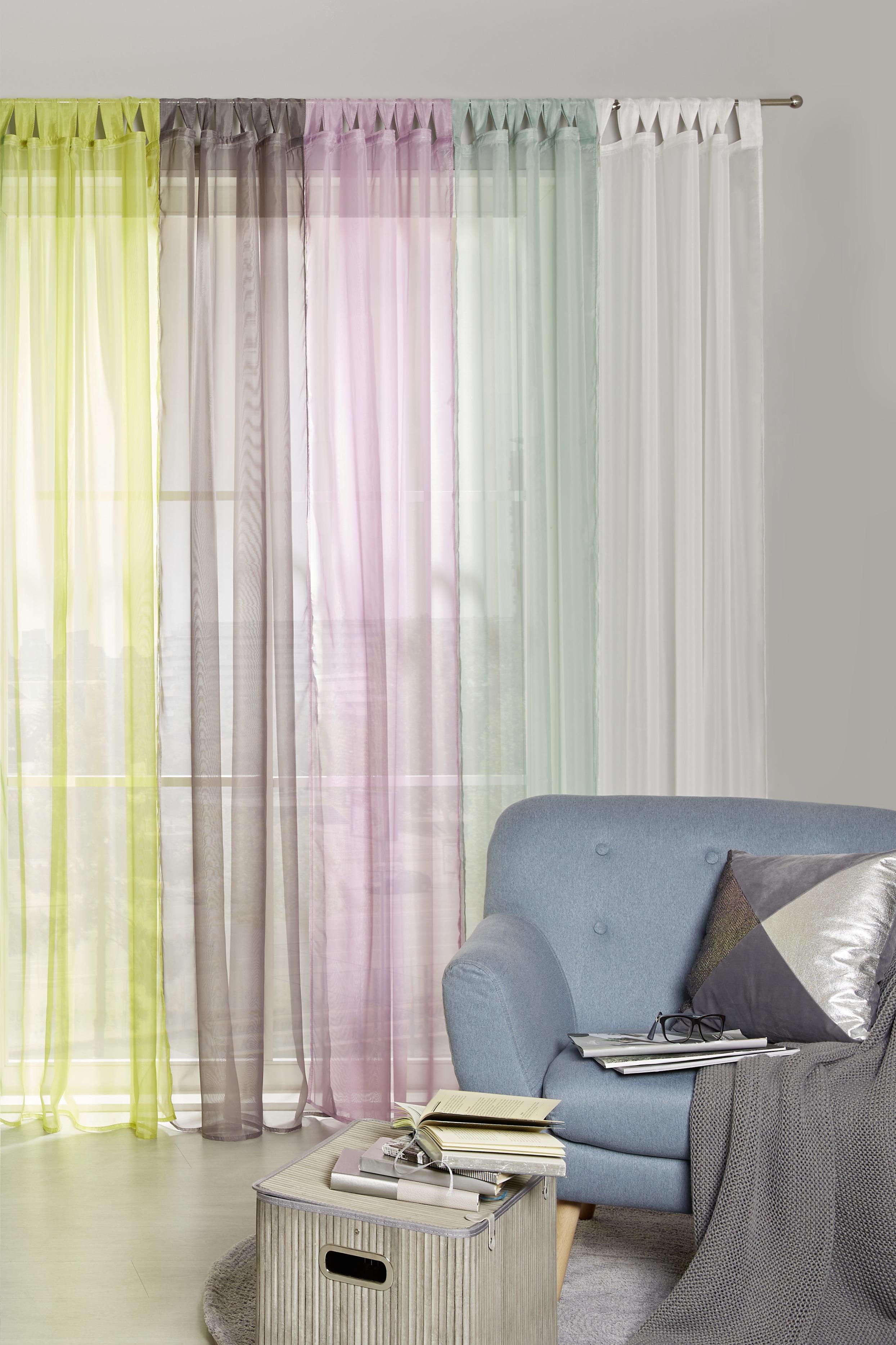 Vorhang mit Schlaufen und Band Utila 140x245 cm Weiß - Weiß, KONVENTIONELL, Textil (140/245cm) - Ondega