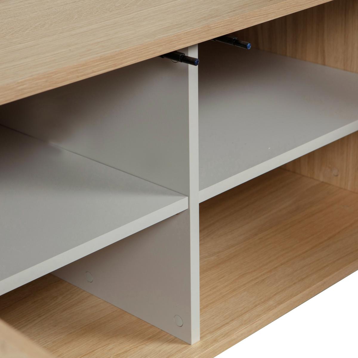 LOWBOARD Gravure Naturfarben B: 100cm - Schwarz/Naturfarben, Design, Holz (100/56/44cm) - Livetastic
