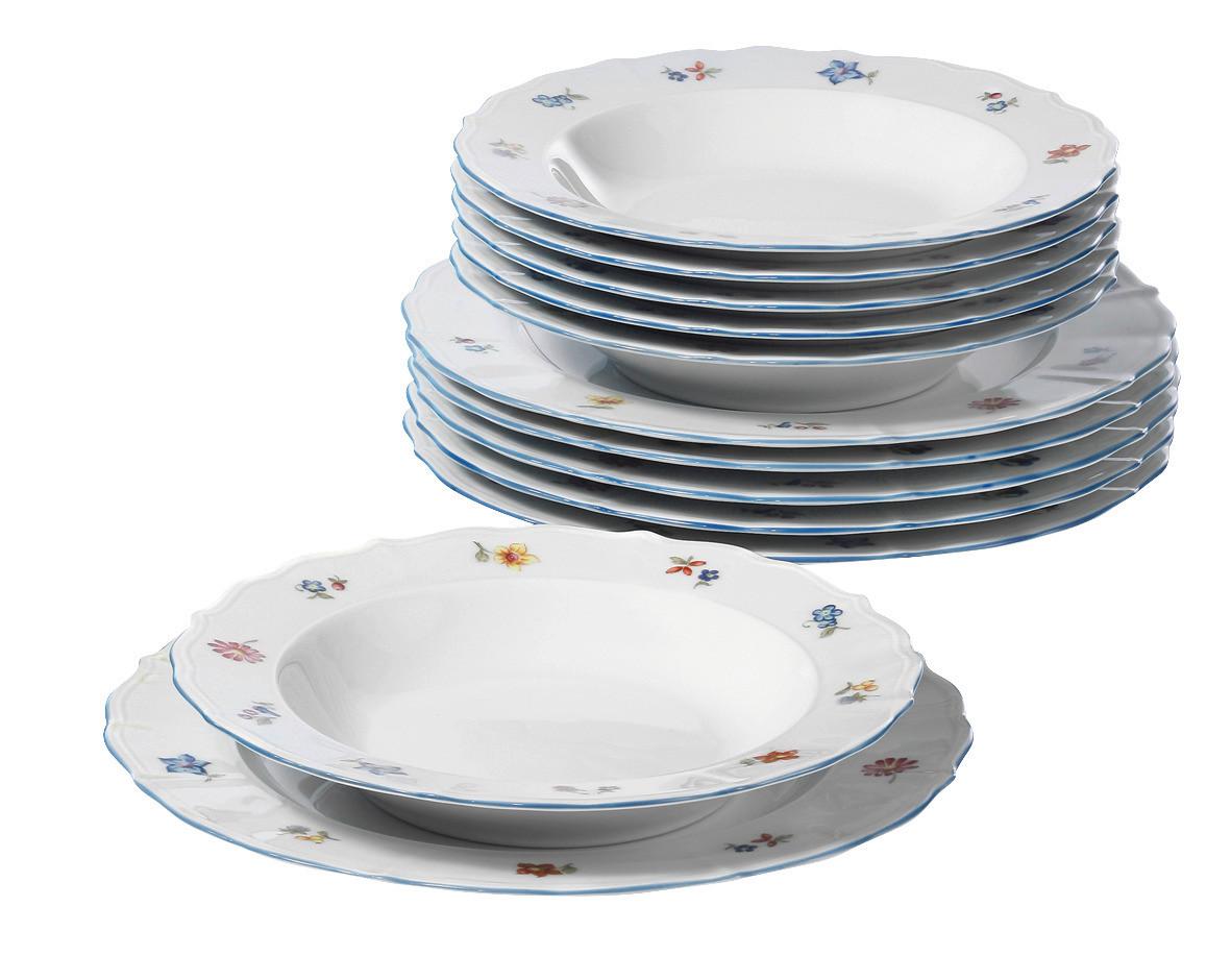 Tafelservice Sonate Porzellan Für 6 Personen, Geschirr Set - Multicolor/Weiß, ROMANTIK / LANDHAUS, Keramik (26/26/15cm) - Seltmann Weiden