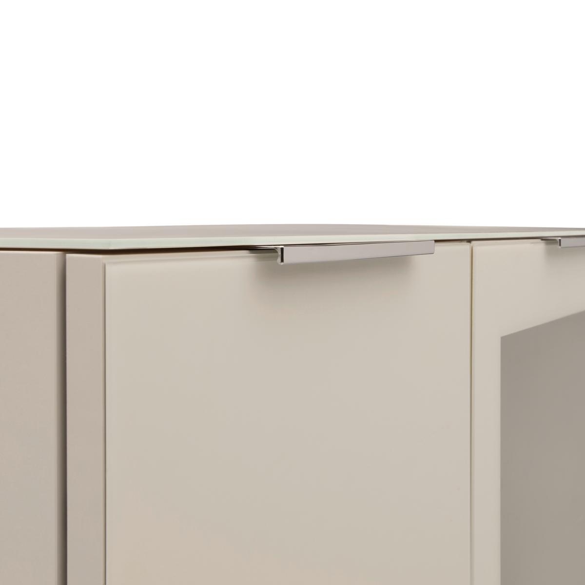 Vitrína Siena sklo, kašmír - čierna/kašmírová, Modern, kov/kompozitné drevo (105/151/40cm) - Premium Living