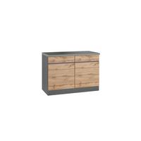 Küchenunterschrank Turin 120 cm Graphiftfarben/Eiche - Eiche Wotan/Graphitfarben, Design, Holzwerkstoff (120/86/60cm) - Held