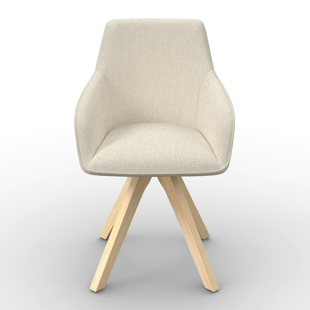 STOLIČKA S PODRÚČKAMI SERENA - krémová/farba duba, Modern, drevo/textil (62/86/65cm) - Bessagi Home