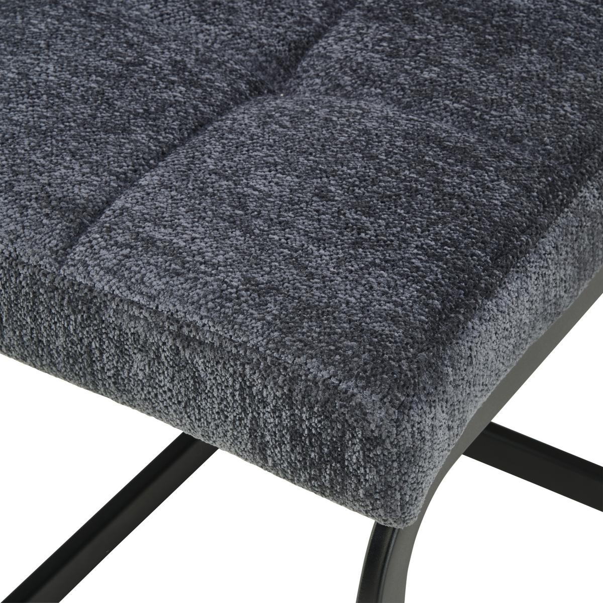 Schwingstuhl Magnus Dunkelgrau B: 39 cm - Dunkelgrau/Schwarz, LIFESTYLE, Textil/Metall (39/98/43cm) - MID.YOU
