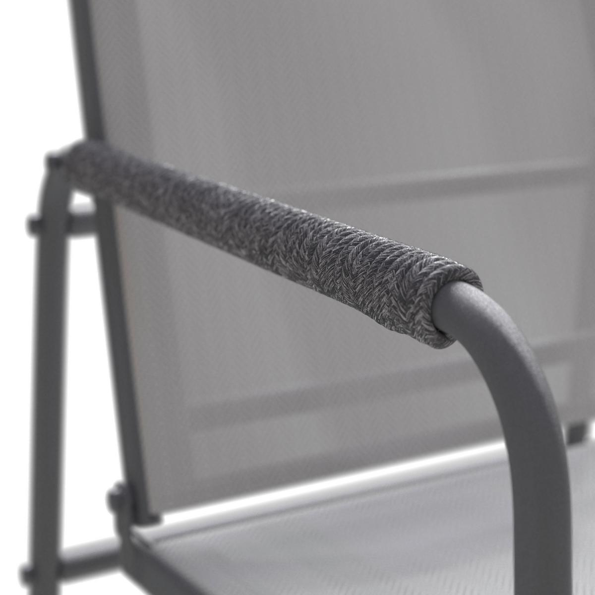 Balkonset Braga - Anthrazit/Hellgrau, MODERN, Textil/Metall - Beldano