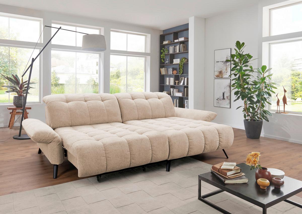 Ecksofa Coast Beige B: 244-270 cm - Beige/Schwarz, KONVENTIONELL, Holzwerkstoff/Textil (244-270/87-104/173cm)