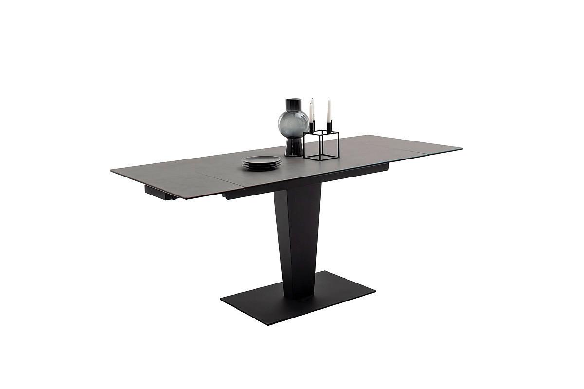 Ausziehtisch Pesaro 120 Az 120-180x76x80cm Anthrazit - Anthrazit/Schwarz, Trend, Keramik/Metall (120-180/76/80cm)
