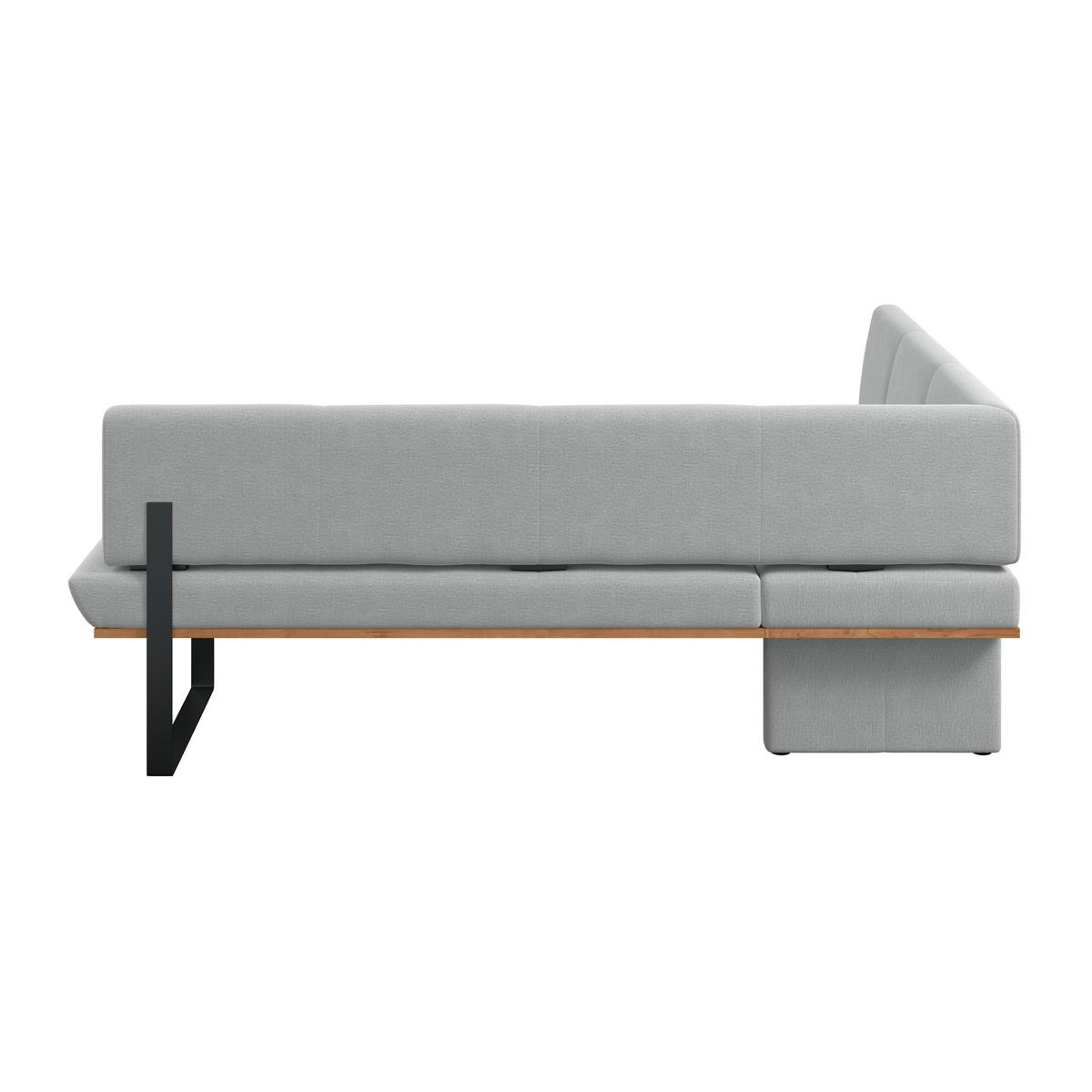 Eckbank Tristan Webstoff hellgrau, S:175x225cm - Hellgrau/Schwarz, MODERN, Holz/Textil (175/225cm) - James Wood