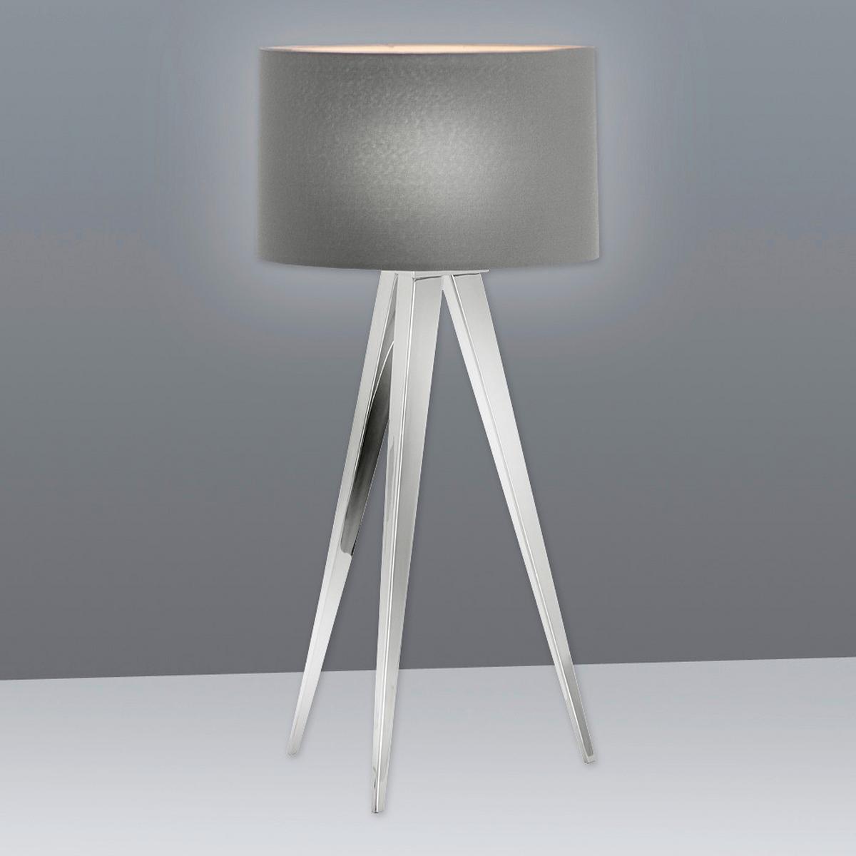 Tischlampe Tripod Chromfarben mit Kippschalter - Chromfarben, Basics, Kunststoff/Metall (28/18cm) - Näve