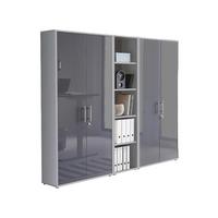 Office Edition B: 212,9 Cm Grau/anthrazit - Anthrazit Hochglanz/Grau, MODERN, Holzwerkstoff (212,9/185,6/33cm) - MID.YOU