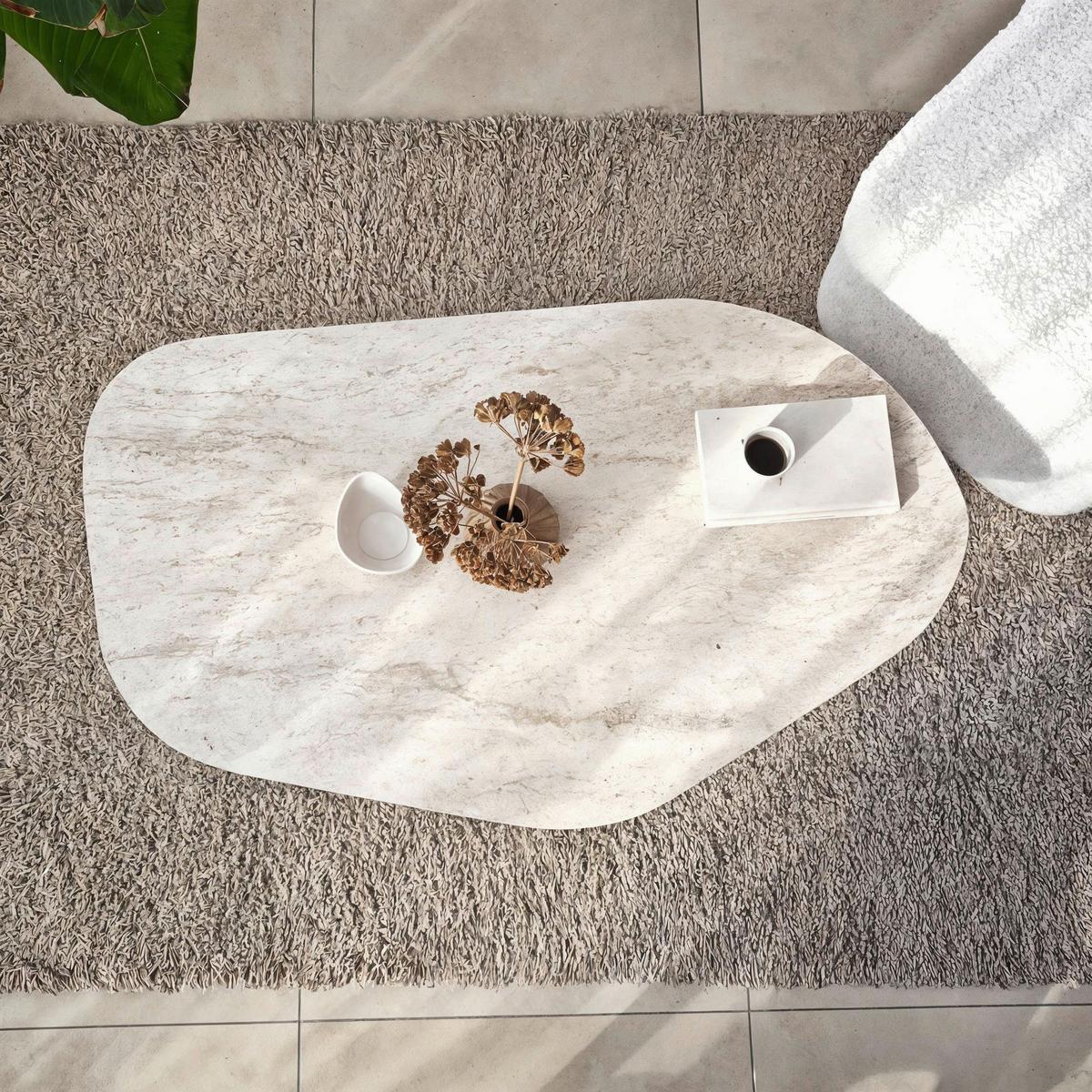 COUCHTISCH Travertine B: 100cm - Beige, MODERN, Holzwerkstoff (100/35/60cm)