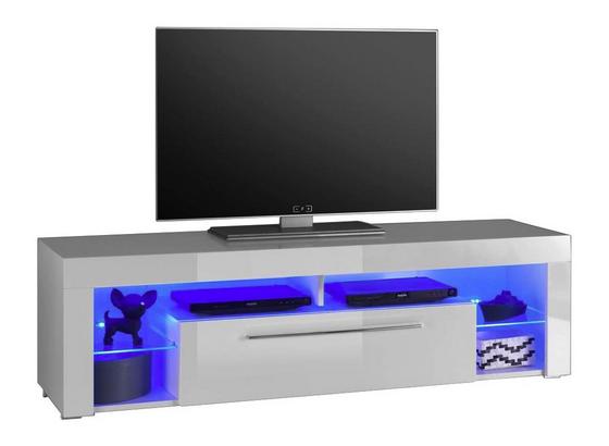 TV-Element Goal 1 B: 153 cm Weiß - Weiß, Design, Glas/Holzwerkstoff (153/44/44cm) - Carryhome TV-Element Goal 1 B: 153 cm Weiß - Weiß, Design, Glas/Holzwerkstoff (153/44/44cm) - Carryhome