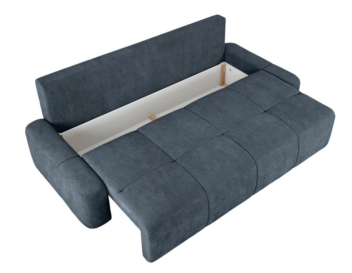Schlafsofa Hello Lux 3Dl Blau B: 240cm - Blau/Schwarz, Design, Textil (240/93/108cm) - MID.YOU