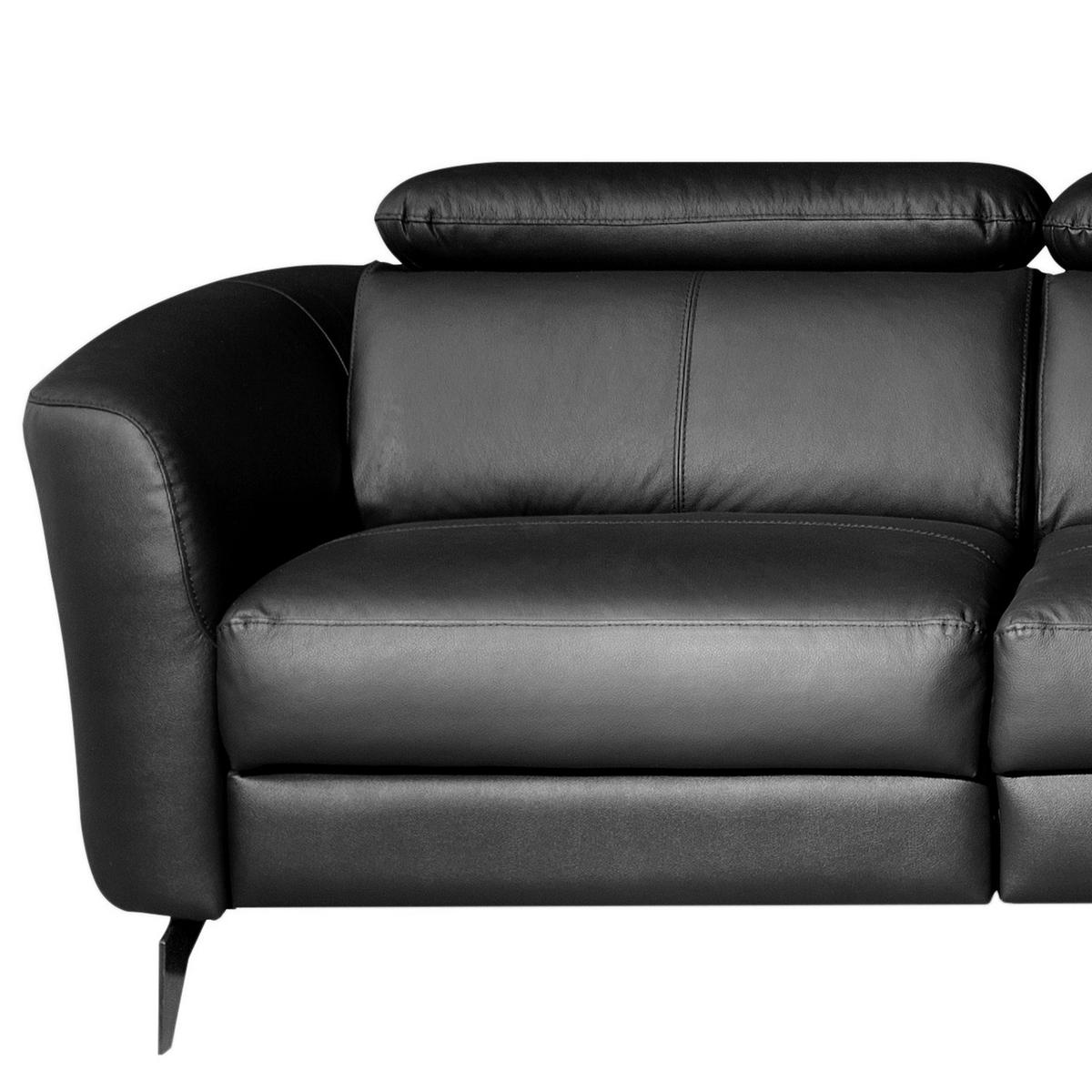 Ecksofa Berne Schwarz S: 261x183 Cm - Schwarz, Design, Leder/Textil (261/183cm) - Livetastic