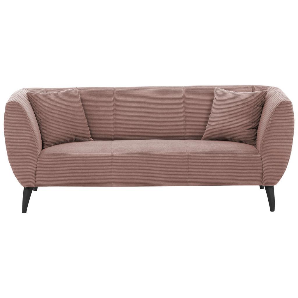 3-Sitzer-Sofa Colori Rosa Rücken echt