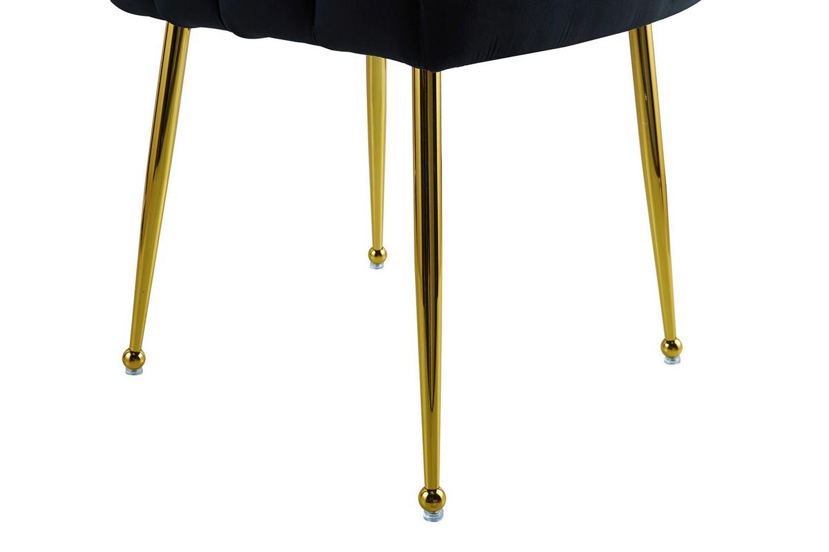 Armlehnstuhl Muna 125 Schwarz - Goldfarben/Schwarz, Design, Kunststoff/Metall (59/85/56cm) - Kayoom