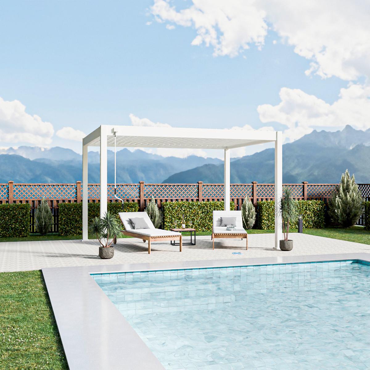 Pergola 300x400 Cm Wetterbeständig, Weiß - Weiß Hochglanz, Basics, Metall (300/255/400cm)