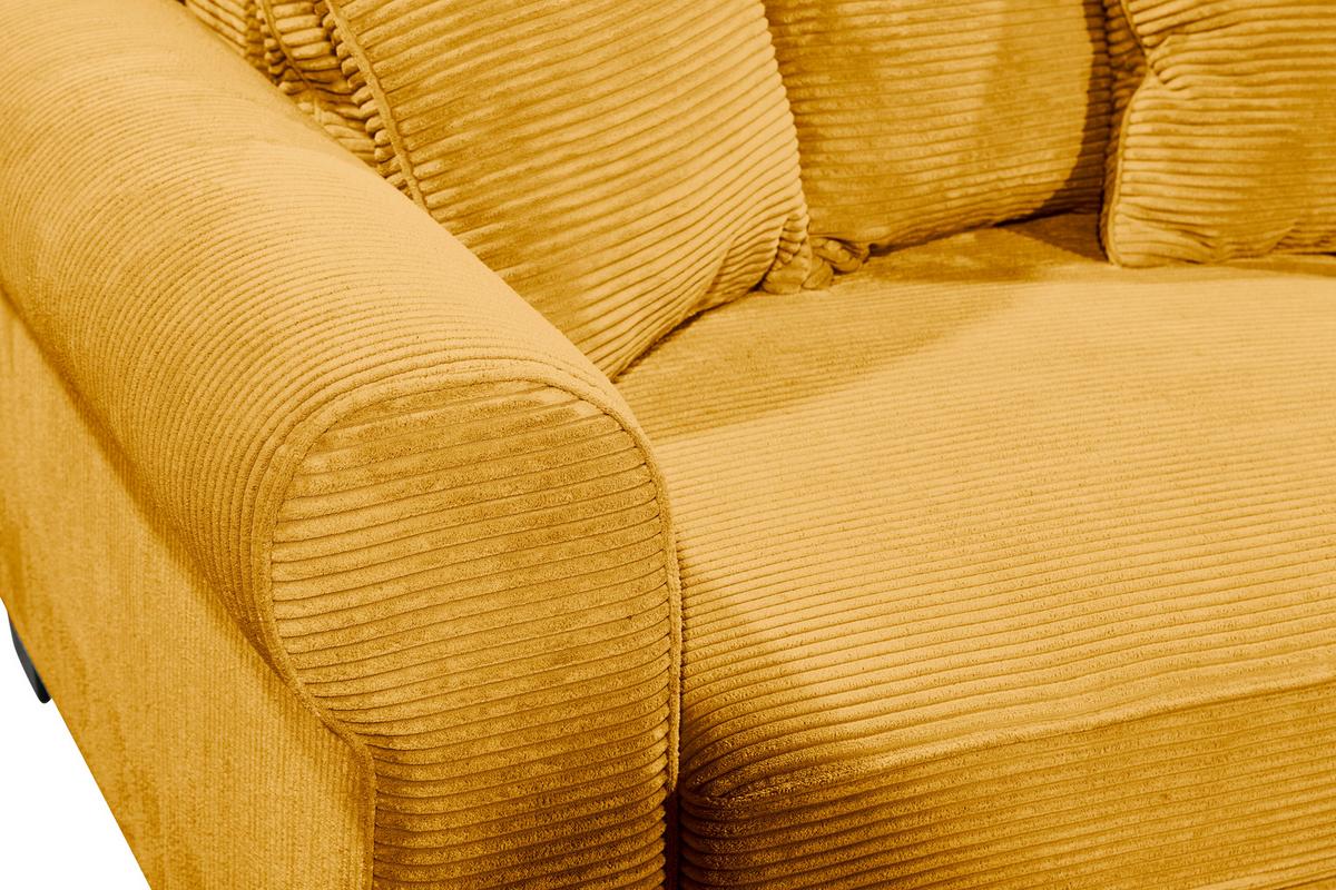 2-Sitzer-Sofa Mit Schlaffunktion Maureen B:247cm - Gelb/Schwarz, KONVENTIONELL, Textil (247/95/125cm) - Hom`in