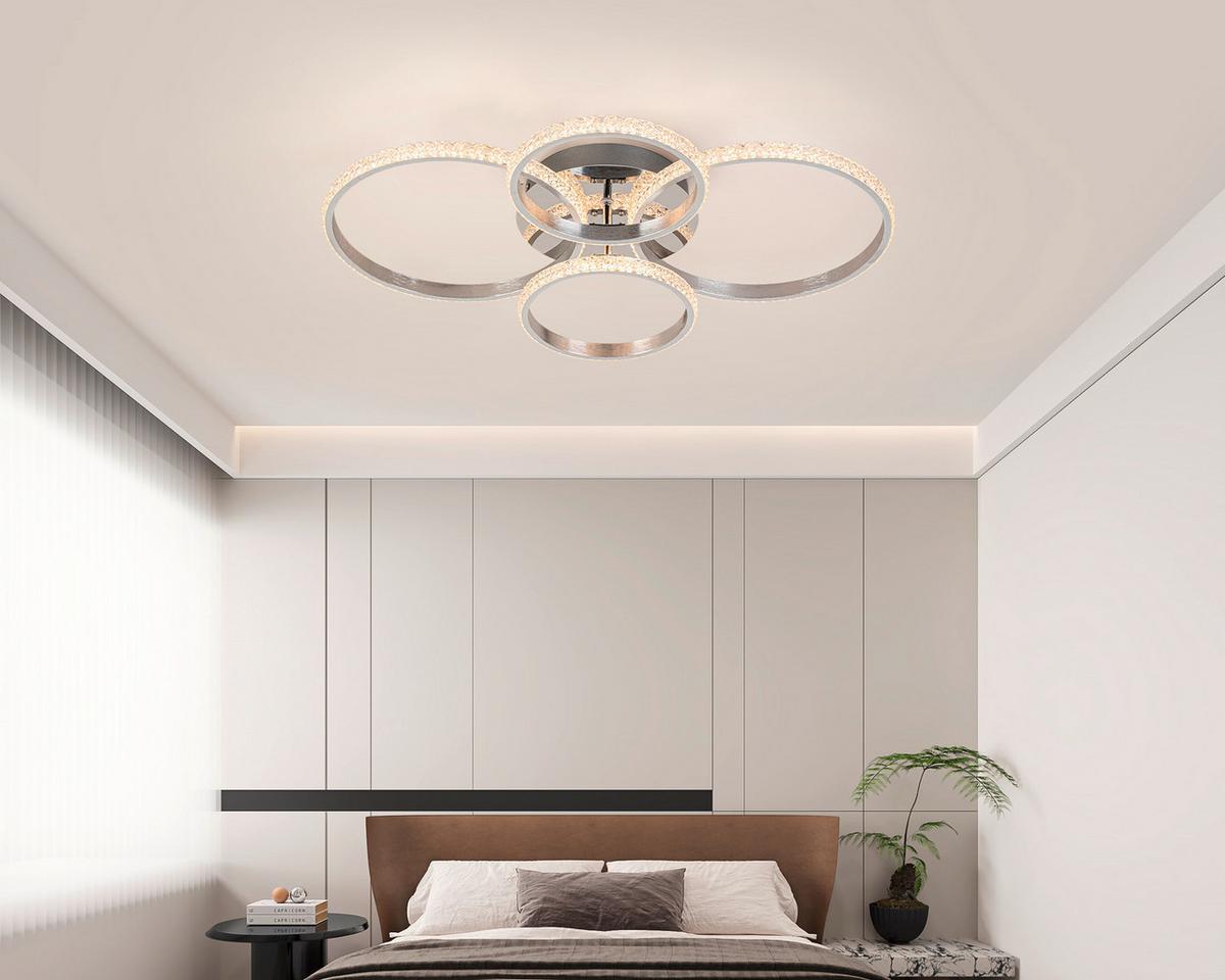 Led Mennyezeti Lámpa Marino - króm/alumínium színű, Modern, műanyag/fém (62/46/9cm) - Luca Bessoni