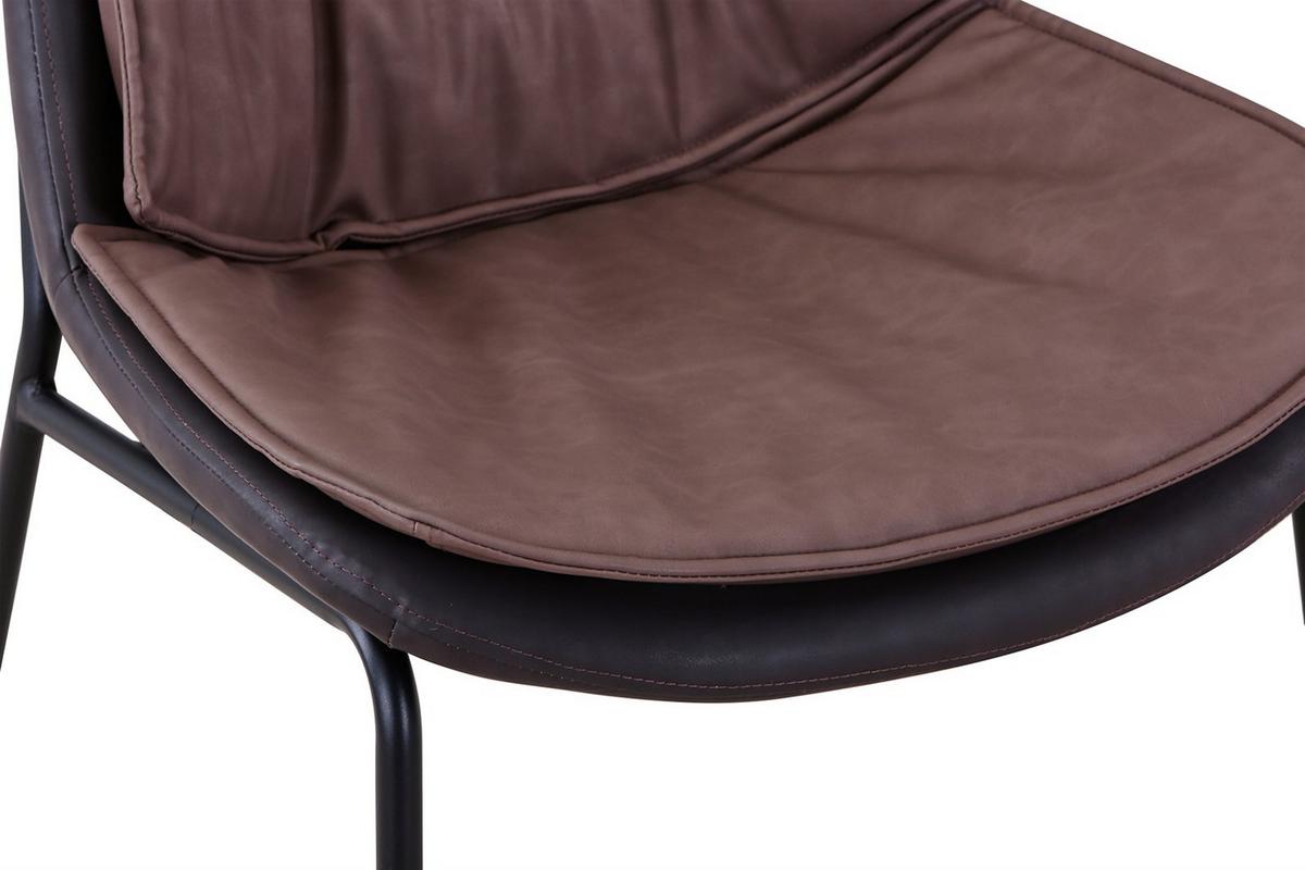 Stuhl Brady 200 Braun - Hellbraun/Dunkelbraun, Design, Textil/Metall (54/84/64cm) - Kayoom