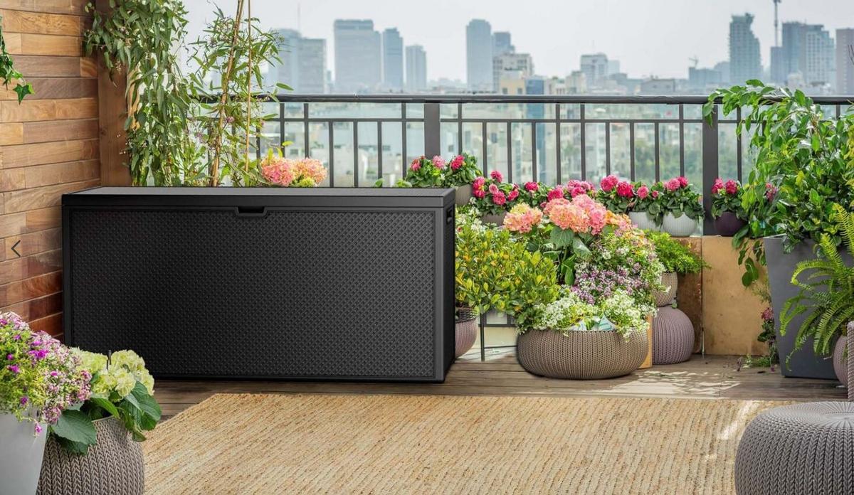 BEDNA NA POLŠTÁŘE EMILIA - barvy grafitu, Moderní, plast (118/57/45cm)