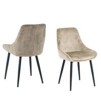 ARMLEHNSTUHL-SET Schwarz/Beige 2-teilig - Beige/Schwarz, MODERN, Textil/Metall (48/84/57cm) - MID.YOU