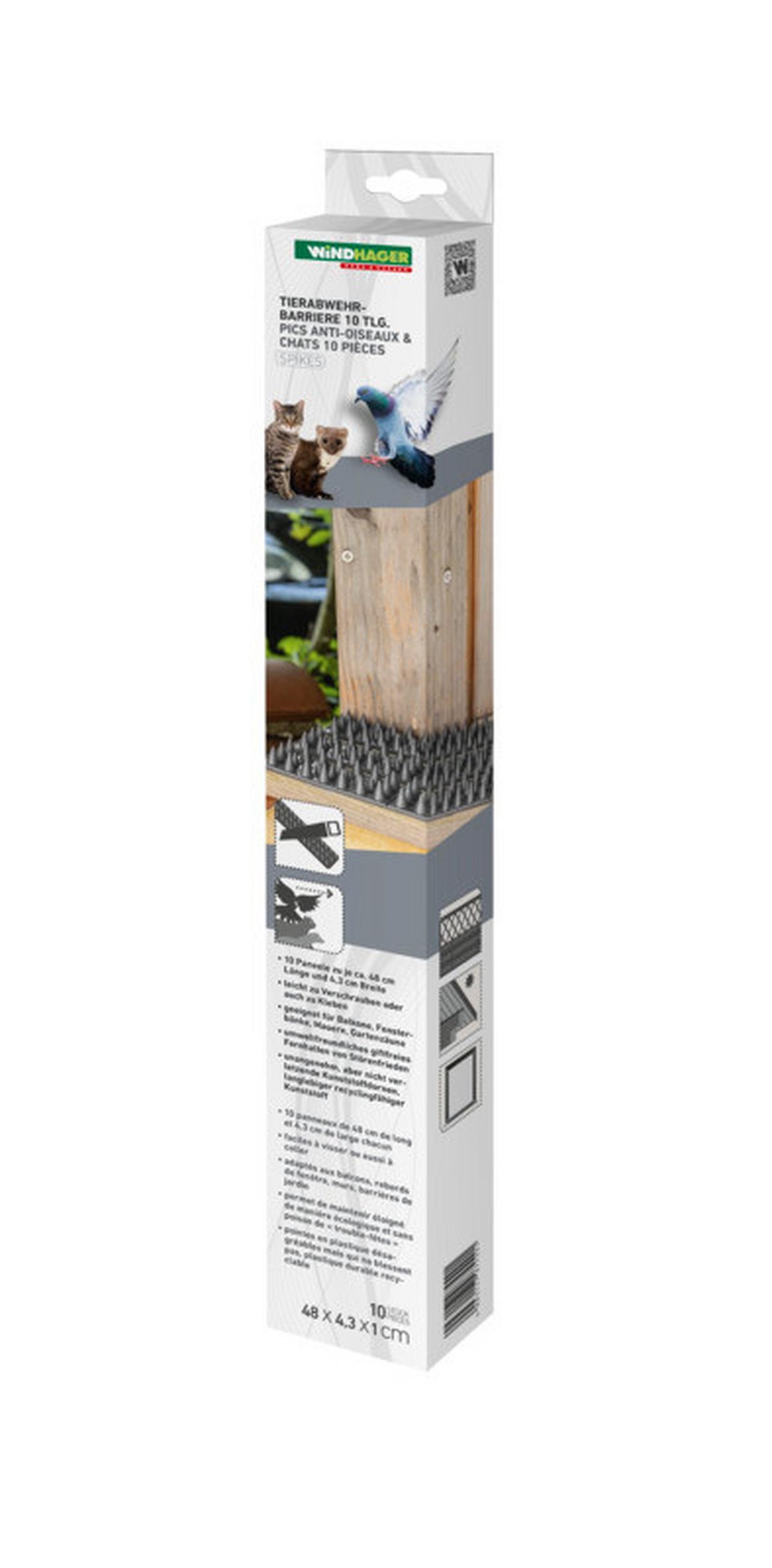 Tierabwehr-Barriere Schwarz 10 Stück - Schwarz, Basics (4,5/1,5/49cm)