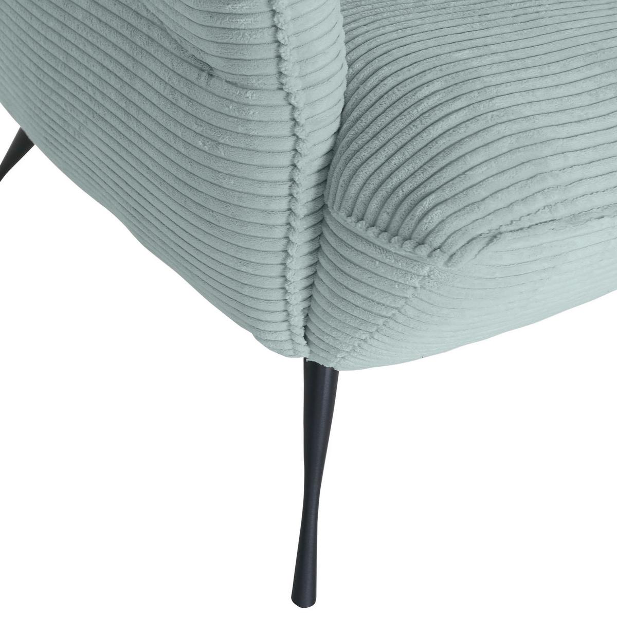 Ohrensessel Lorris - Schwarz/Mintgrün, KONVENTIONELL, Textil (83/110/92cm) - MID.YOU