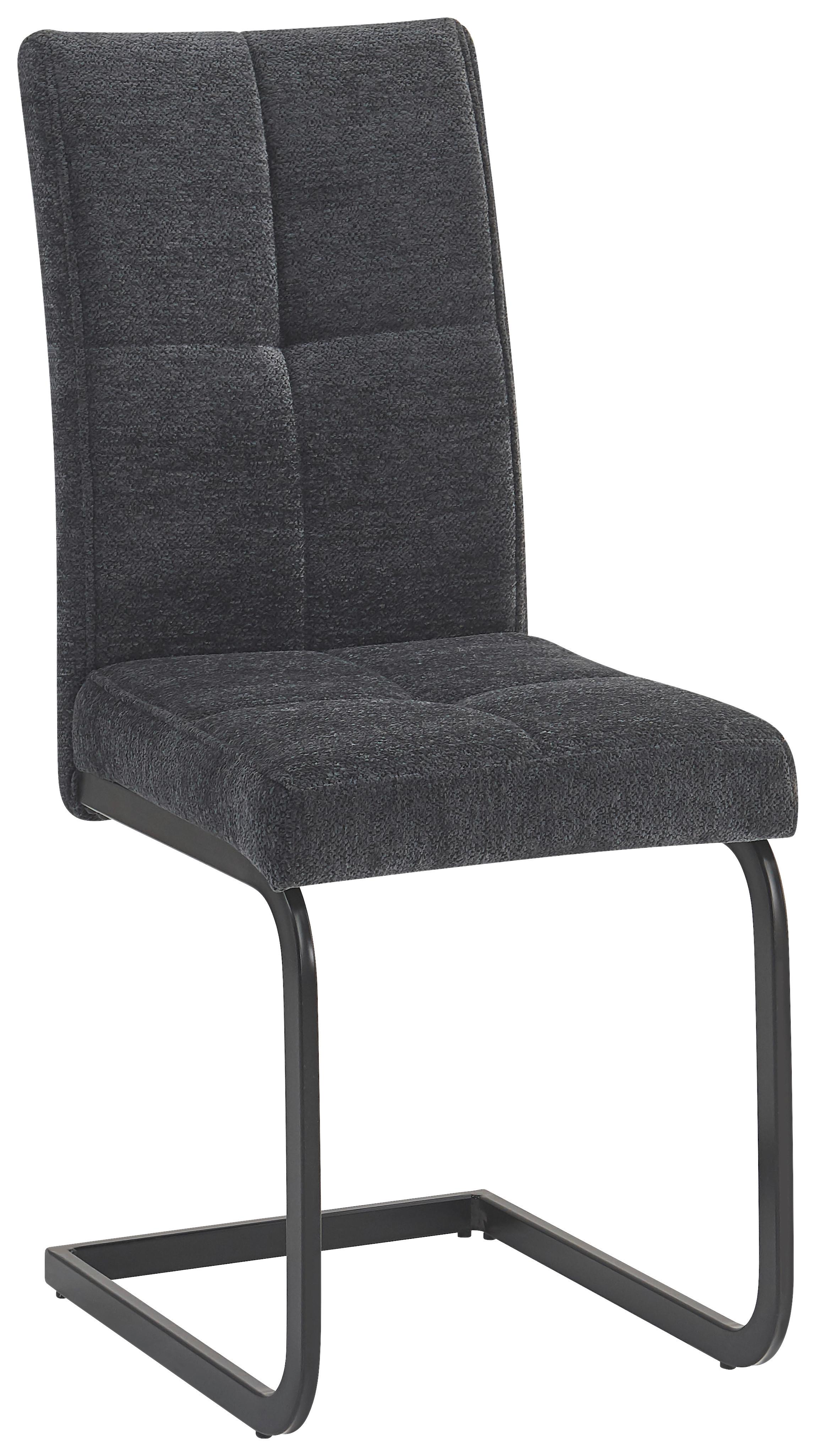Schwingstuhl Magnus Dunkelgrau B: 39 cm - Dunkelgrau/Schwarz, LIFESTYLE, Textil/Metall (39/98/43cm) - MID.YOU