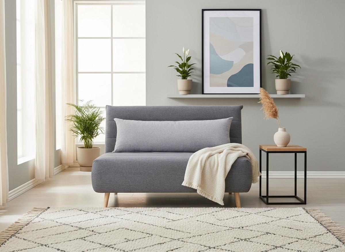 Kanapéágy "simon" Simon - világosszürke/sötétszürke, Modern, textil (125/84/91cm) - Ondega