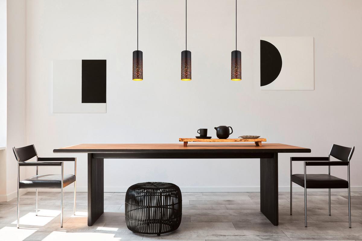 Hängeleuchte 21005h - Goldfarben/Schwarz, Design, Metall (10/150cm) - Globo
