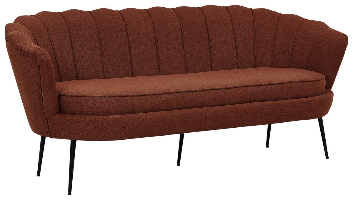 2-Sitzer-Sofa Calais - Rostfarben/Schwarz, Design, Textil/Metall (180/78.5/78cm) - Livetastic