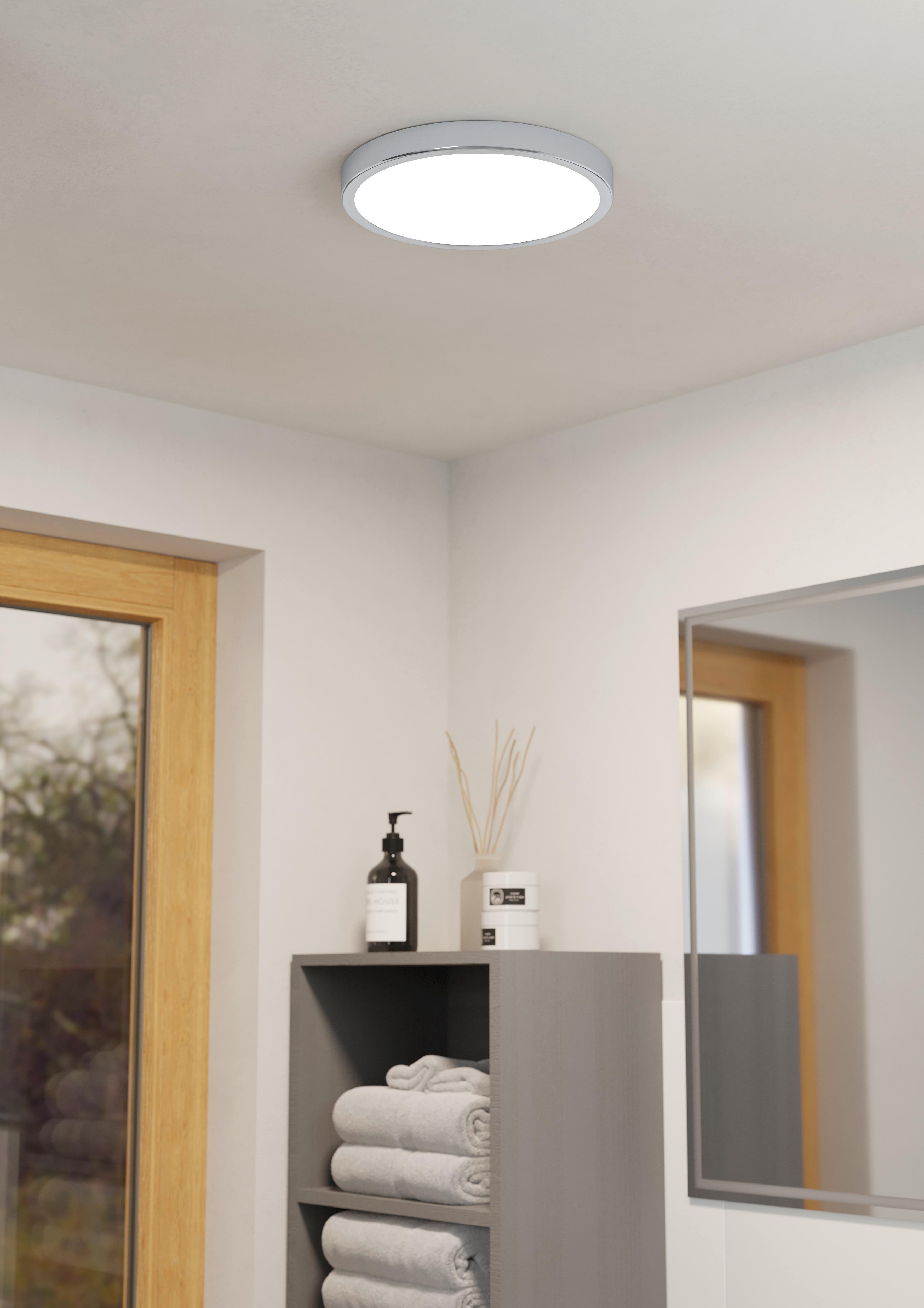Badezimmer-deckenleuchte 30892*fueva 5 - Chromfarben/Weiß, KONVENTIONELL, Kunststoff/Metall (28,5/2,8cm) - Eglo