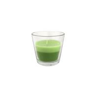 Kerze Im Glas Hermine - Jadegrün/Hellgrün, KONVENTIONELL, Glas/Naturmaterialien (9/8,2cm) - Ondega