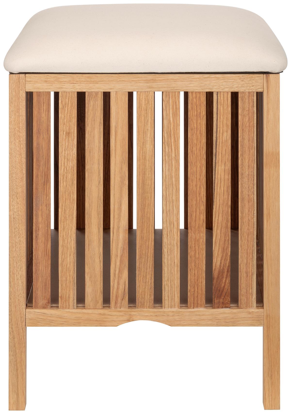 Badhocker Miguel - Naturfarben, KONVENTIONELL, Holz/Holzwerkstoff (39/39/52cm) - James Wood