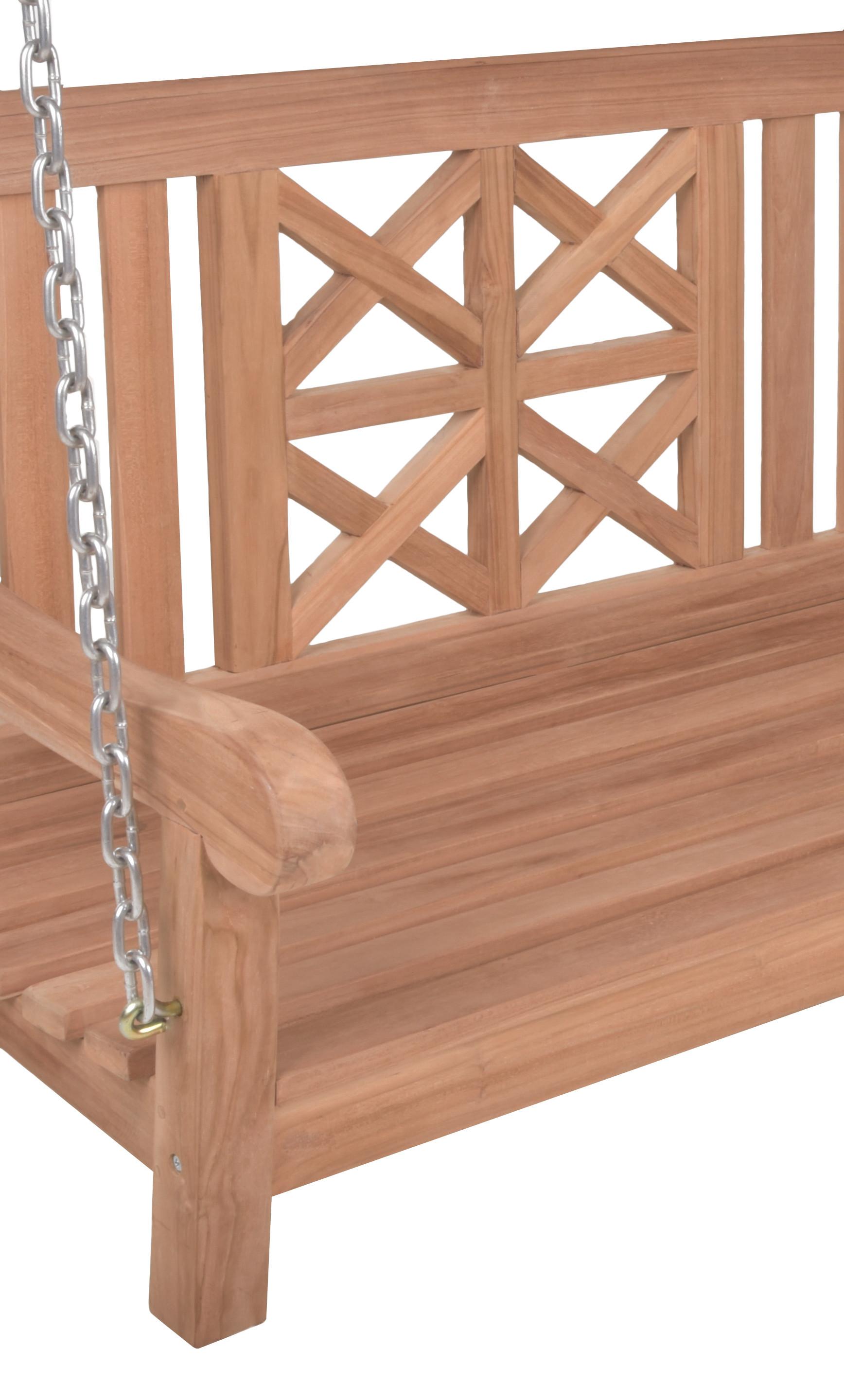 Gartenbank Holz Latoa 2-Sitzer Latoa - Braun/Teakfarben, MODERN, Holz (66/62/120cm) - Gardenson